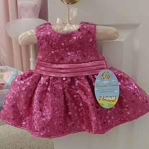 Adorable fuscia sequin baby dress
